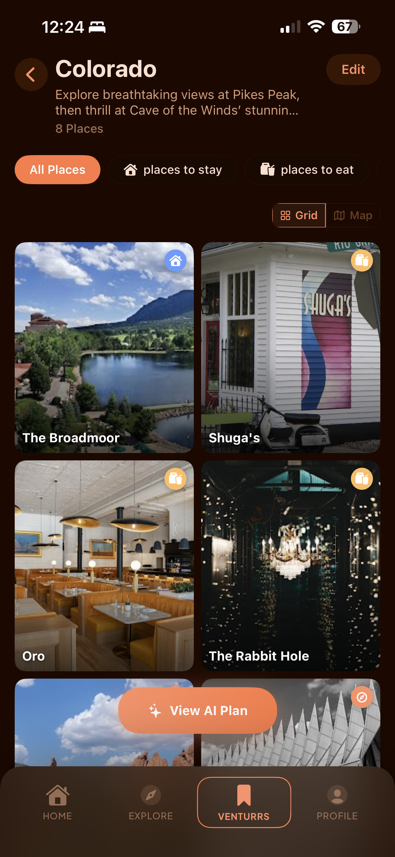 Venturr collection with place grid